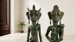 Brass Primitive Statue Pair