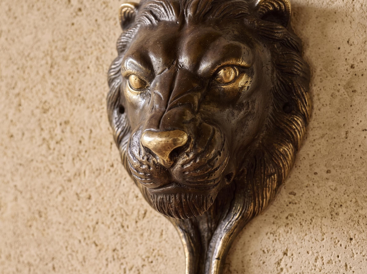 Solid Brass Lion Face Wall Hook