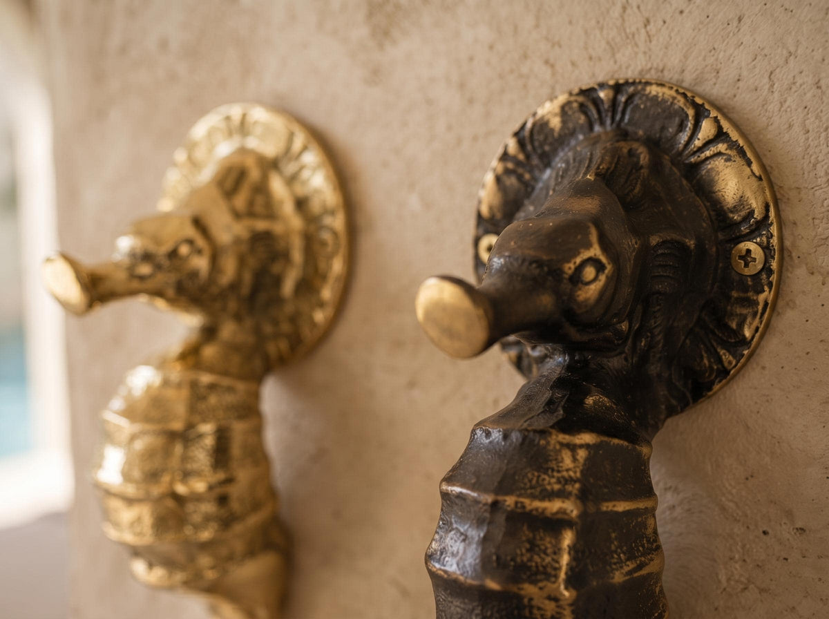 Solid Brass Seahorse Wall Hook