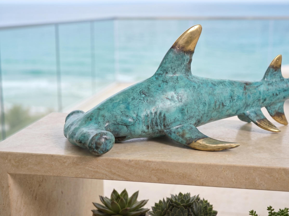 Brass Hammerhead Shark Figurine