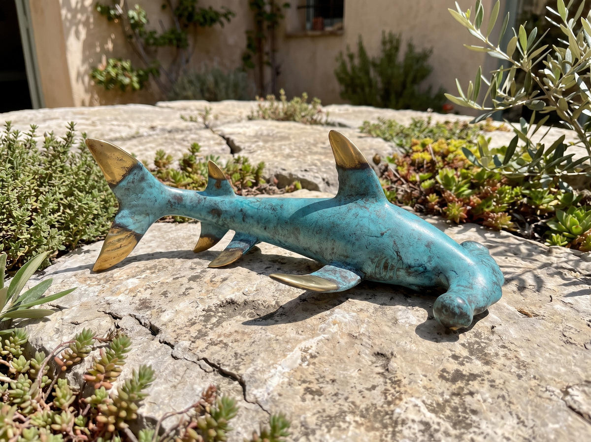 Brass Hammerhead Shark Figurine