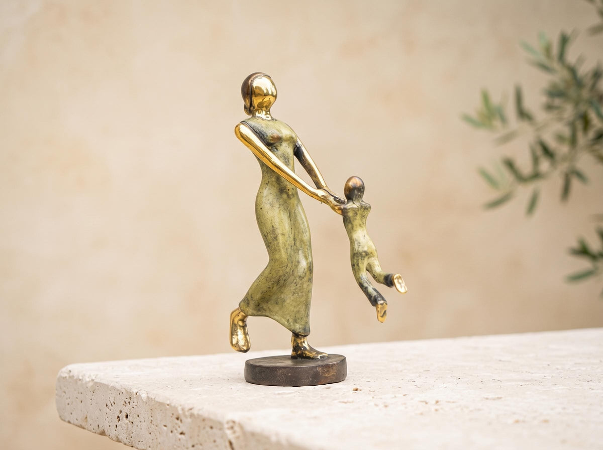 Brass Abstract Family Statue