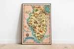 illinois Map Print| Art History