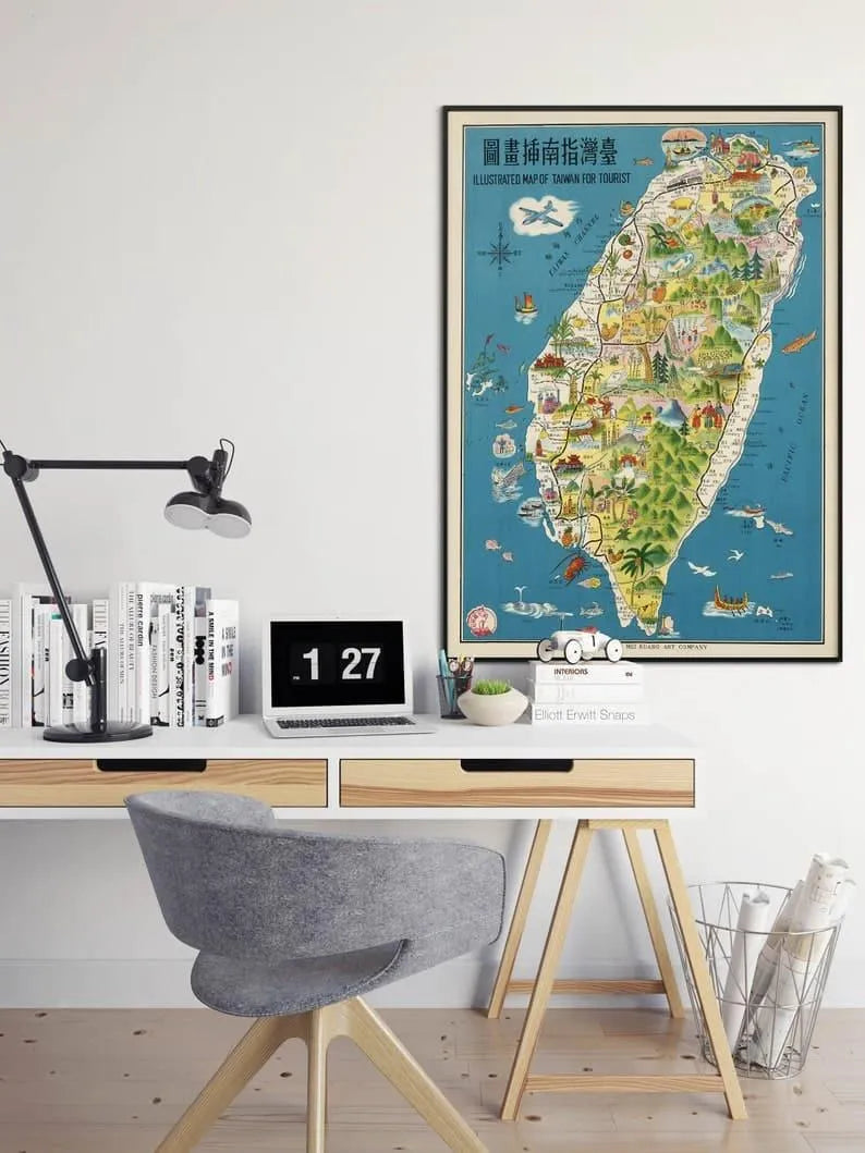 illustrated Map of Taiwan| Canvas Wrapped Wall Art