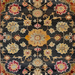 This Imperial Allure Hand Knotted Area Rug showcases a stunning vintage design with intricate floral patterns in warm hues. Perfect as a square area rug for large living rooms, this wool rug adds a touch of elegance and comfort to any space. Ideal for both living room and office settings, it embodies the charm of traditional Persian rugs.
