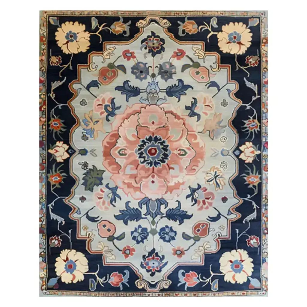Elegant Imperial Blossom Medley hand-tufted area rug featuring a vintage floral design with intricate patterns. Perfect for adding a touch of classic charm to living rooms and offices, this wool rug showcases a harmonious blend of colors, ideal as a centerpiece in any space.