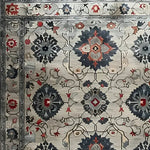 Imperial Elegance Hand Tufted Rug showcasing a vintage Persian design with intricate floral patterns. This square area rug, made of high-quality wool, is perfect for adding a touch of elegance to dining rooms and offices. The detailed border and classic motifs make it an ideal choice for formal dining room rugs or a sophisticated office setting.