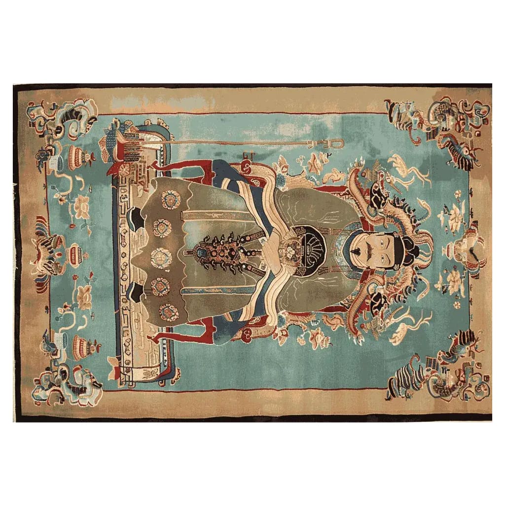 A luxurious Imperial Legacy Hand Tufted Area Rug designed with intricate details and vibrant colors. This wool rug features an elegant traditional motif perfect for adding sophistication to any living room. Ideal as a statement piece, this 8x10 rug enhances the aesthetic appeal of your space.