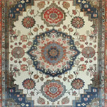 A beautifully detailed Imperial Tapestry Hand Knotted Area Rug featuring an intricate floral and vintage design, perfect for enhancing your living room decor. This Persian-style rug, sized 8x10, showcases a harmonious blend of rich colors and ornate patterns, making it an ideal choice for those seeking elegant living room area rugs.
