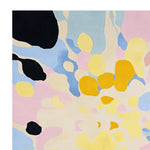 A vibrant area rug featuring an impressionist design with bold splashes of pastel colors including yellow, blue, and pink. This contemporary wool rug is perfect for adding a touch of artistic flair to any living room decor.