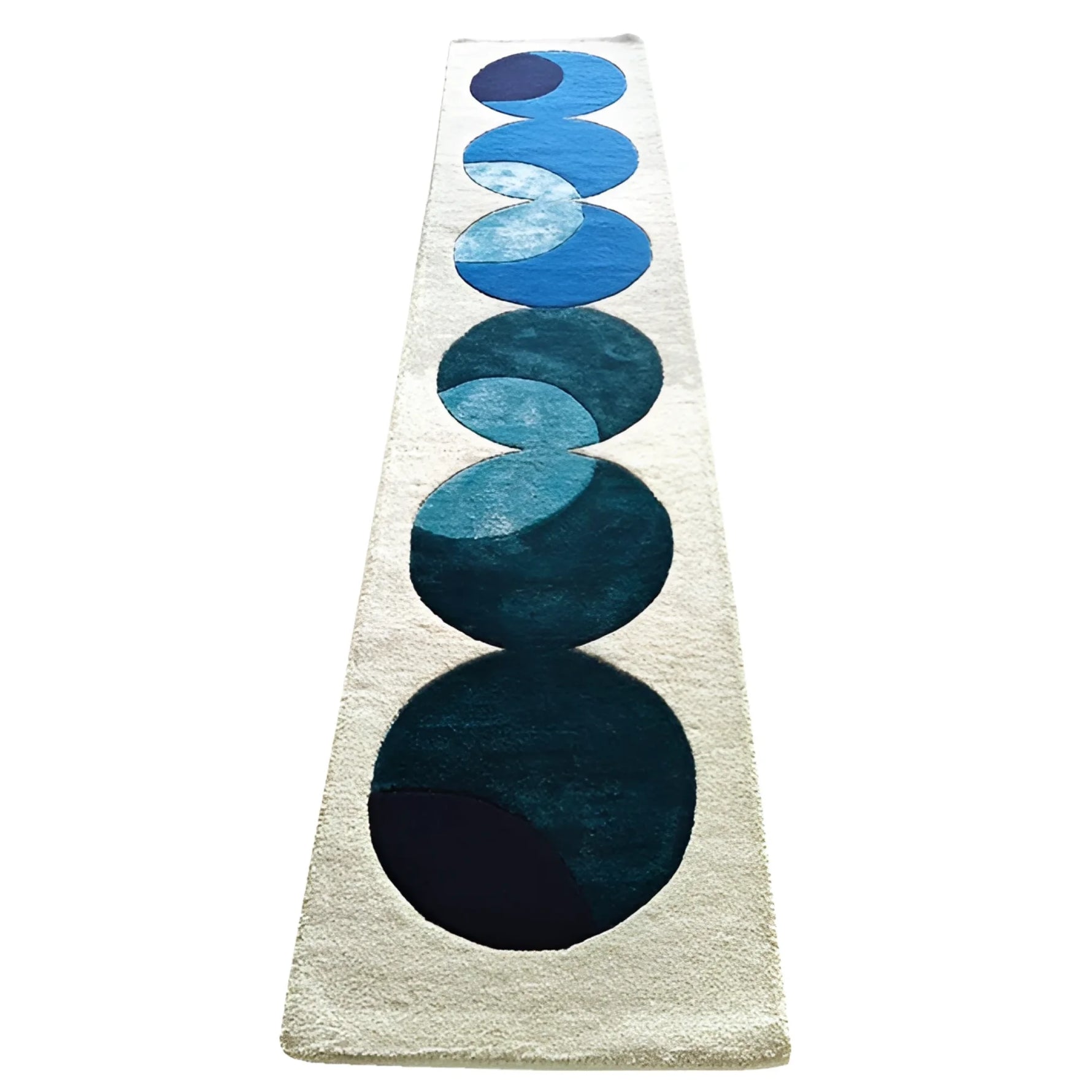 Indigo Orbit Hand Tufted Wool Rug Runner