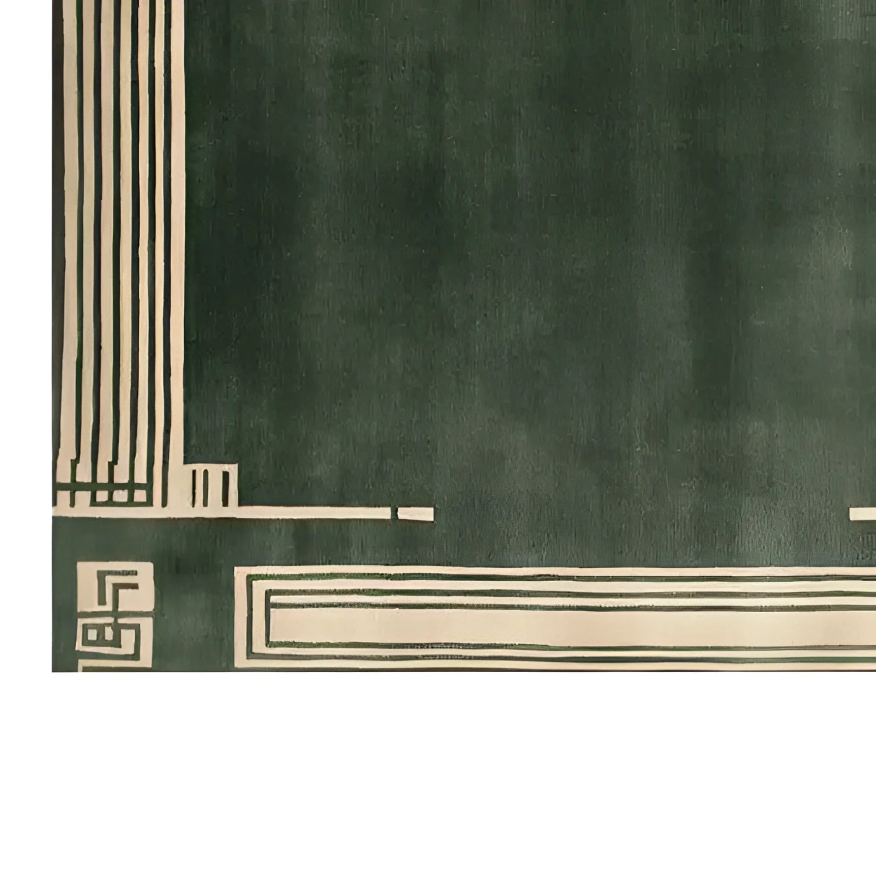 Top view of an Infinite Maze Hand Tufted Wool Rug, showcasing a contemporary design with geometric patterns on a rich dark background. Ideal as a large living room area rug, this 8x10 wool rug adds a modern touch to any space.