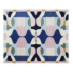 Explore the vibrant Infinite Symmetry Hand Tufted Area Rug, a contemporary rug crafted from wool. Featuring an abstract geometric pattern in shades of blue, pink, and green, this rug adds a striking visual element to any living space. Perfect for living rooms, this 8x10 wool rug combines modern design with comfort, making it an ideal choice for those seeking stylish rugs for their living room.