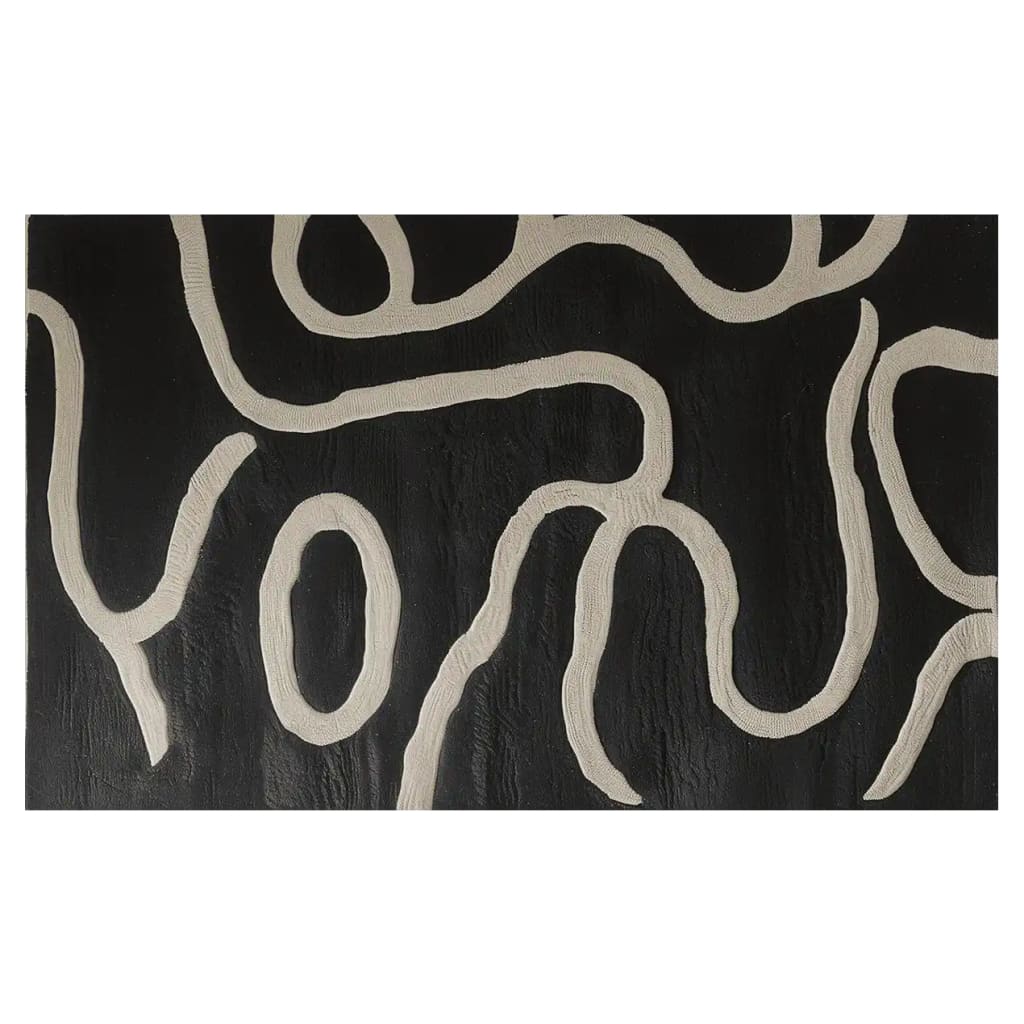 This contemporary wool rug features an abstract design in black and white, perfect for adding a modern touch to your living room. The hand-tufted area rug, ideal for living room area rugs, measures 8x10 and showcases a bold, artistic pattern that complements various decor styles.