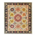 This elegant area rug features an intricate floral design with vibrant colors, perfect for adding a vintage touch to your living room. The hand-tufted wool rug showcases a central medallion surrounded by detailed floral motifs, making it an ideal choice for those looking for stylish living room area rugs.