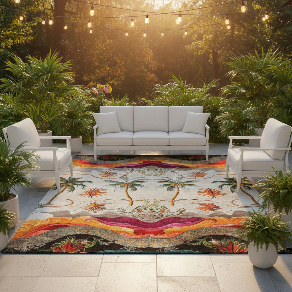 Island Escape Tapestry Hand Tufted Rug