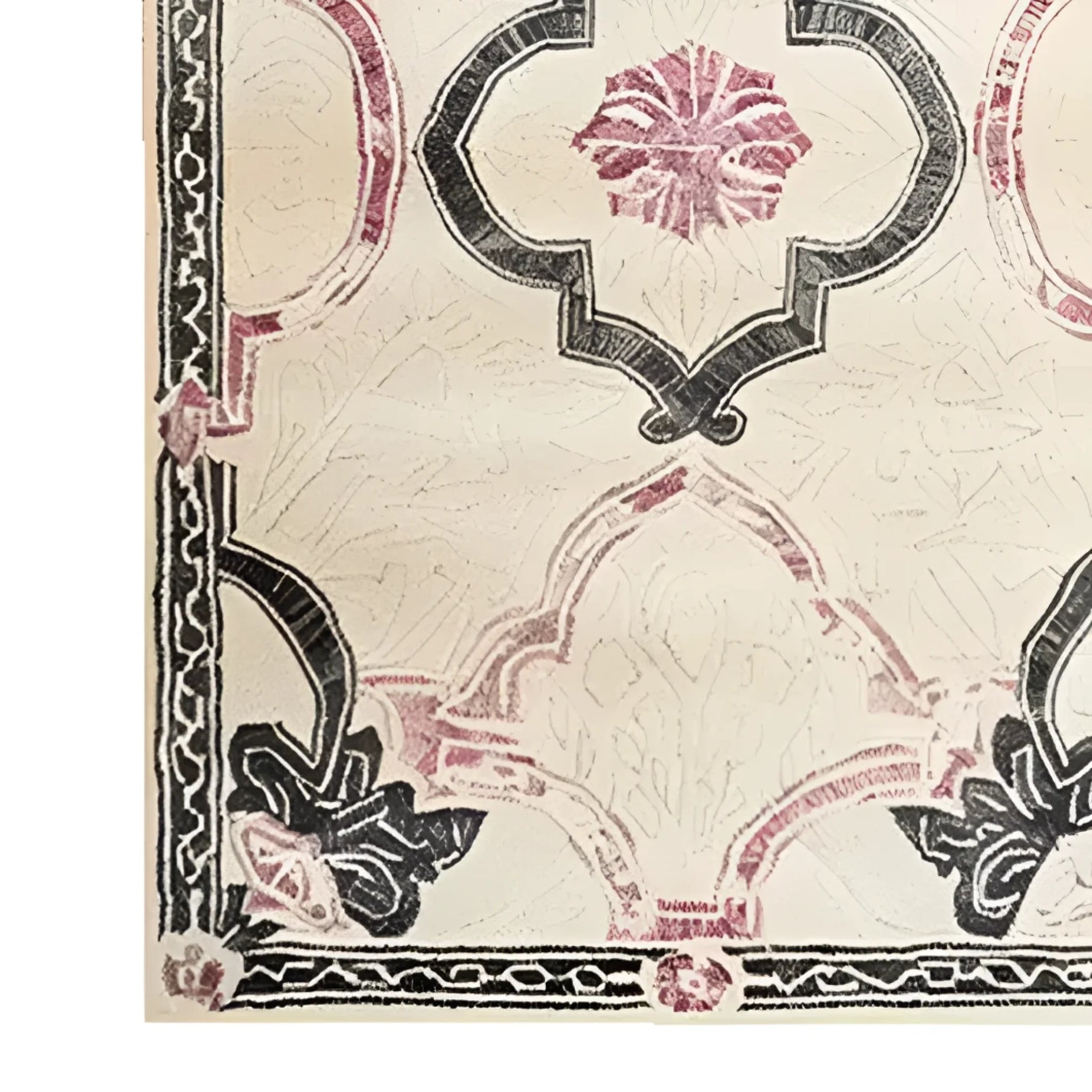 Elegant Ivory Bloom Border Hand Tufted Area Rug featuring vintage floral patterns in soft hues, perfect for enhancing large living rooms. This wool rug showcases intricate designs ideal for creating a cozy ambiance in your living space.