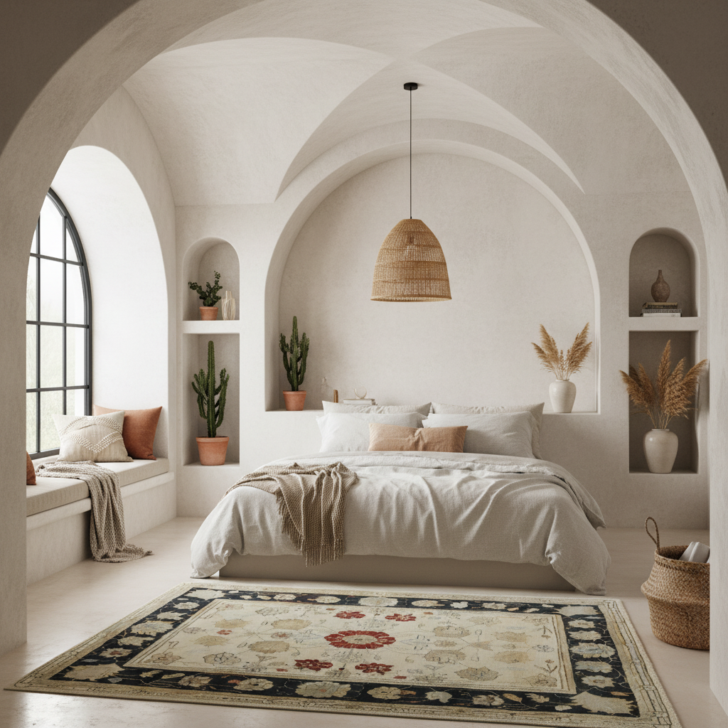 Ivory Elegance Hand Knotted Area Rug