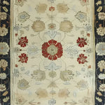 Ivory Elegance Hand Knotted Area Rug featuring a vintage floral design. This Persian rug, perfect for living rooms, measures 8x10 with intricate red and beige patterns on an ivory background. Ideal as an area rug for living room decor.