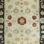 Ivory Elegance Hand Knotted Area Rug featuring a vintage floral design. This Persian rug, perfect for living rooms, measures 8x10 with intricate red and beige patterns on an ivory background. Ideal as an area rug for living room decor.