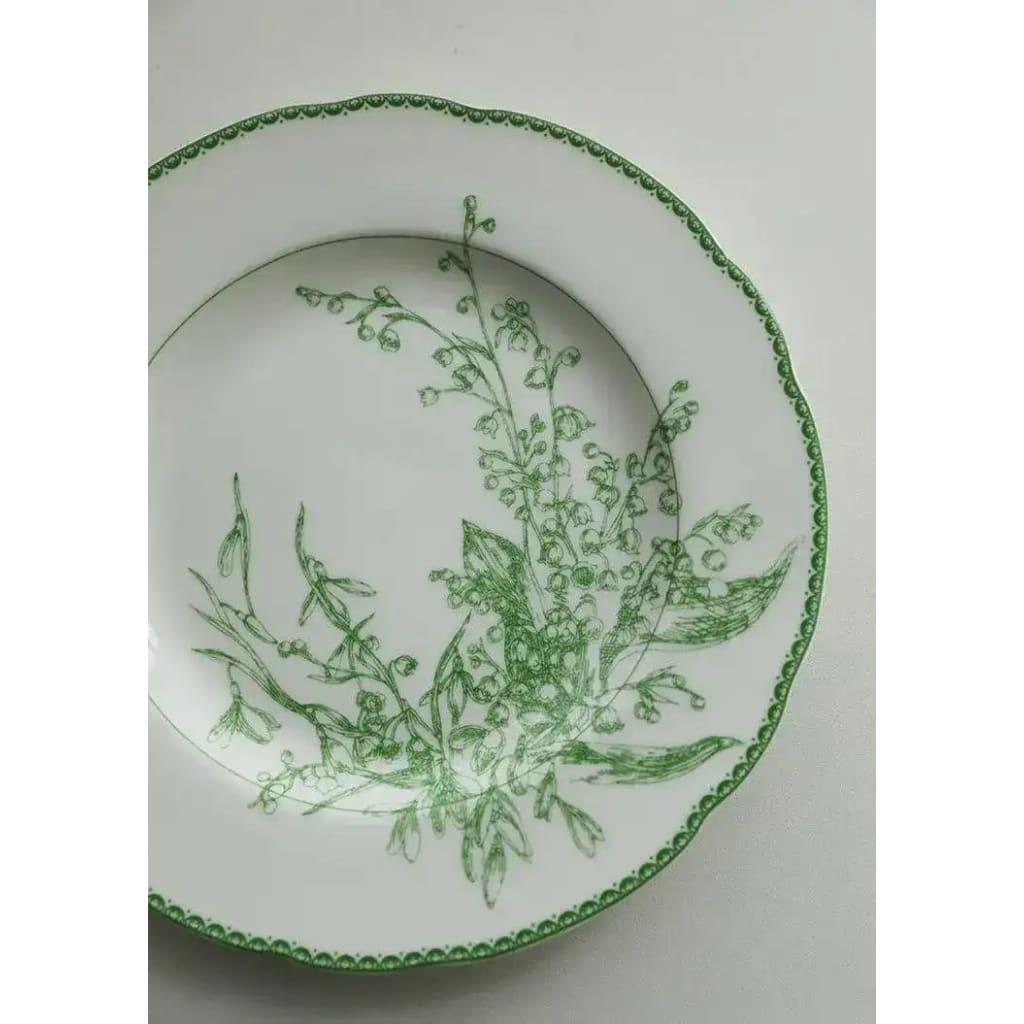 Jade Green Lily of The Valley Decorative Bone China Plate