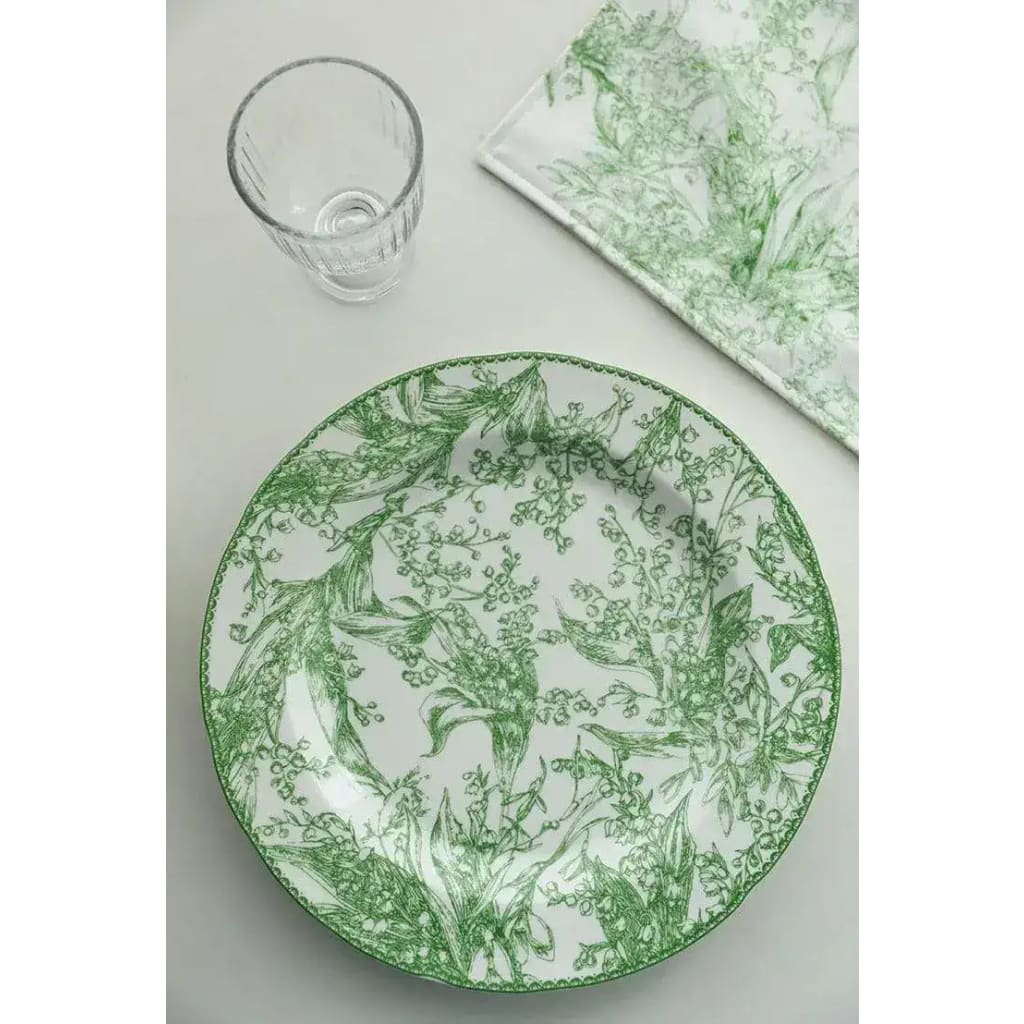 Jade Green Lily of The Valley Decorative Bone China Plate 12" or 30.5 cm