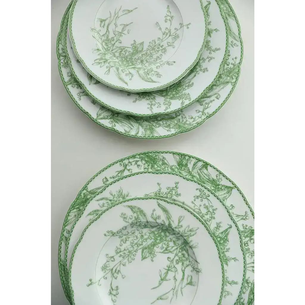 Jade Green Lily of The Valley Decorative Bone China Plate