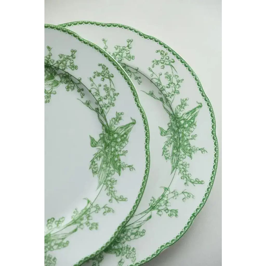 Jade Green Lily of The Valley Decorative Bone China Plate