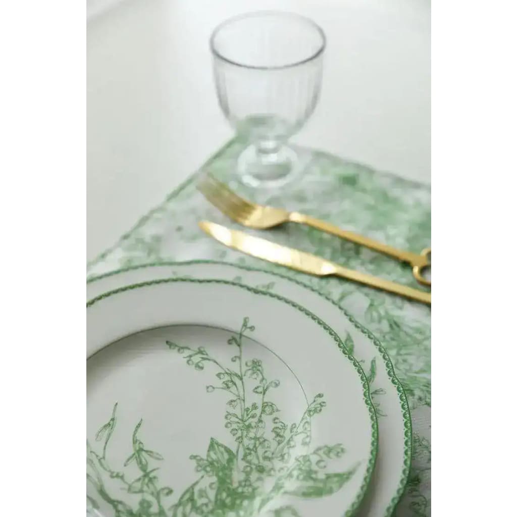 Jade Green Lily of The Valley Decorative Bone China Plate