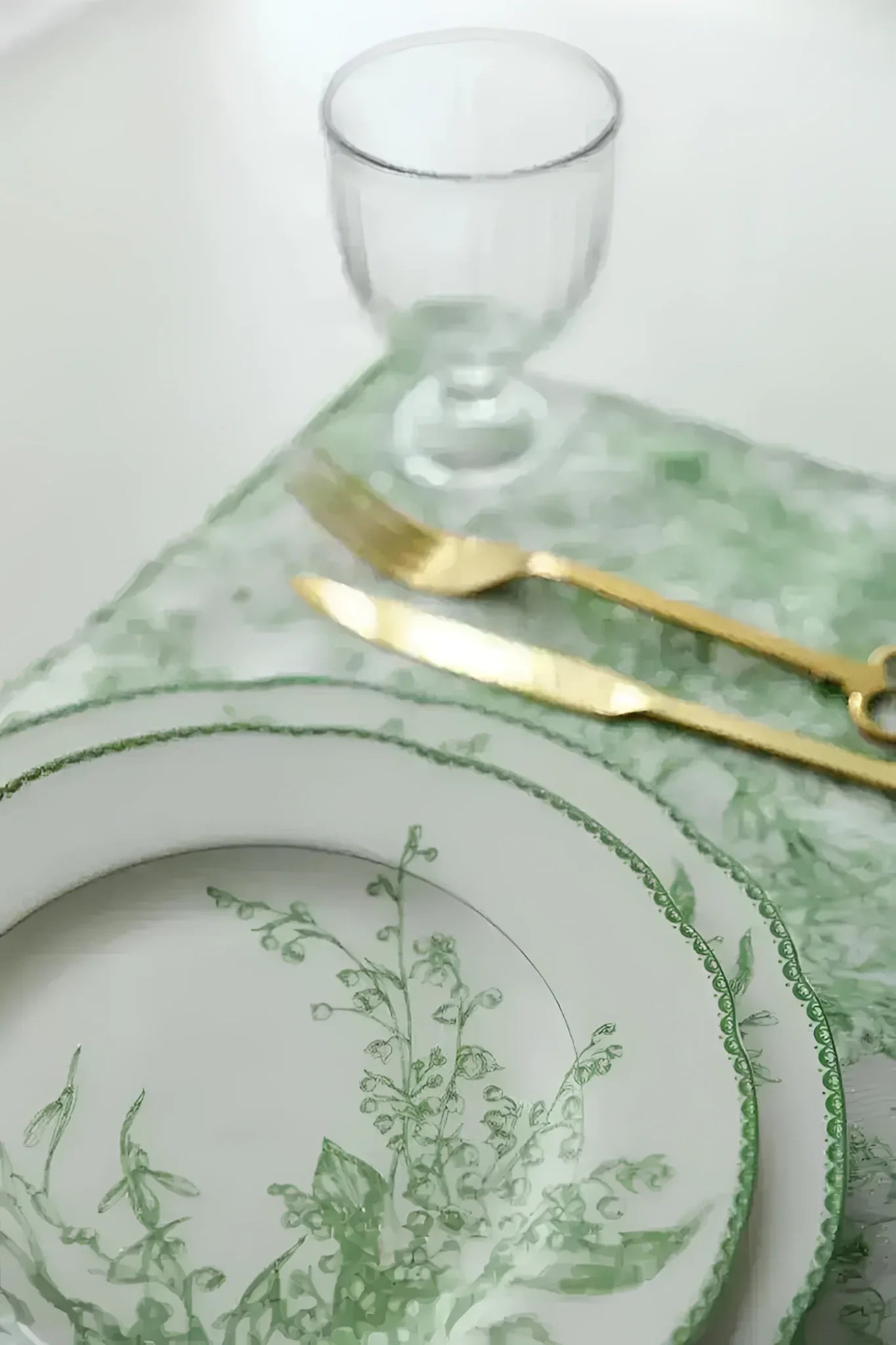 Jade Green Lily of The Valley Decorative Bone China Plate