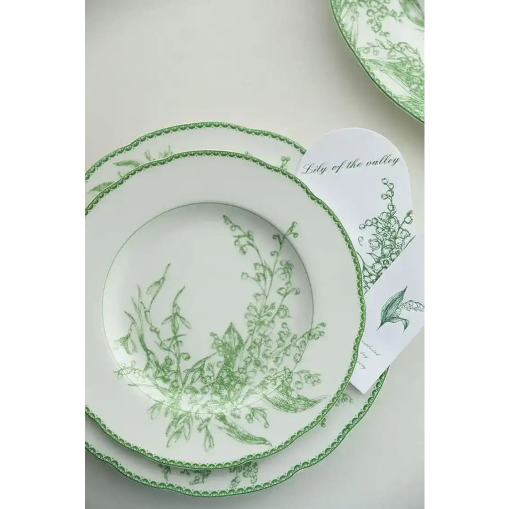 Jade Green Lily of The Valley Decorative Bone China Plate