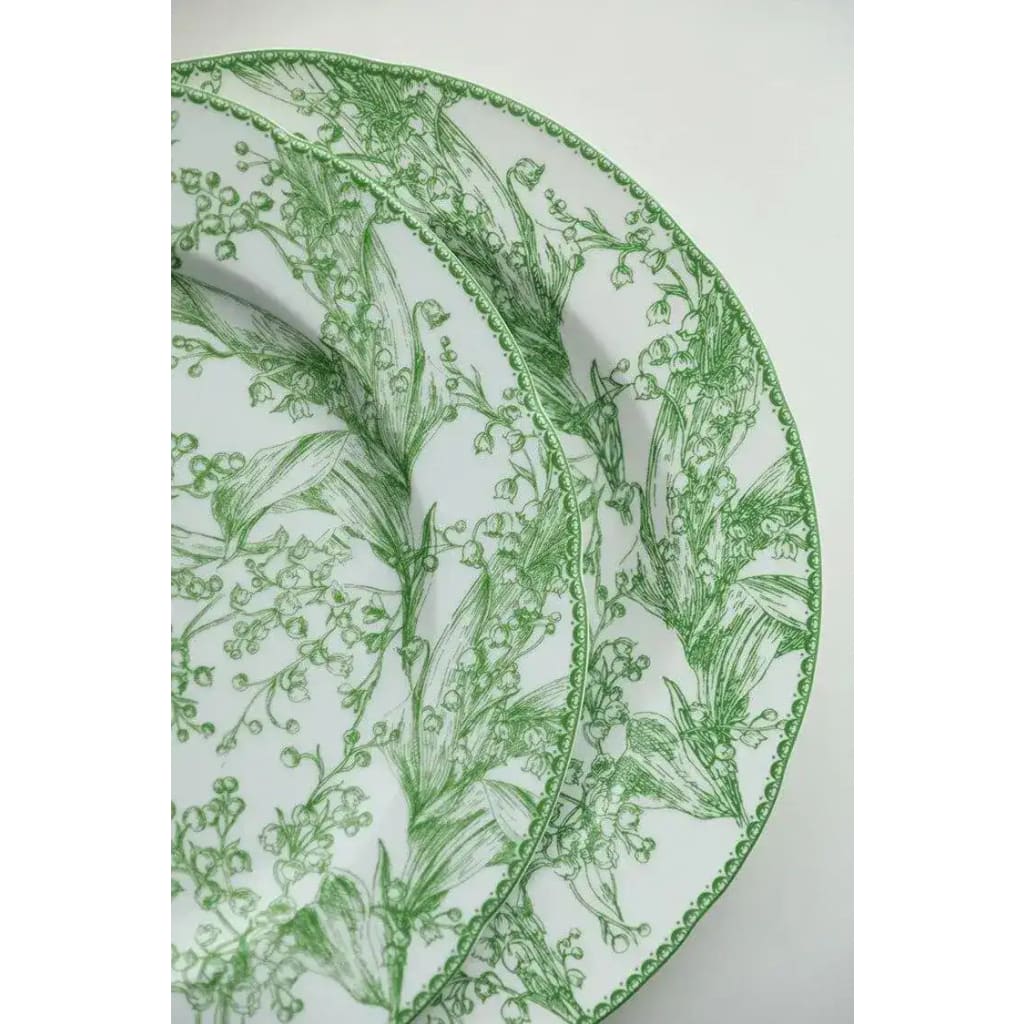 Jade Green Lily of The Valley Decorative Bone China Plate