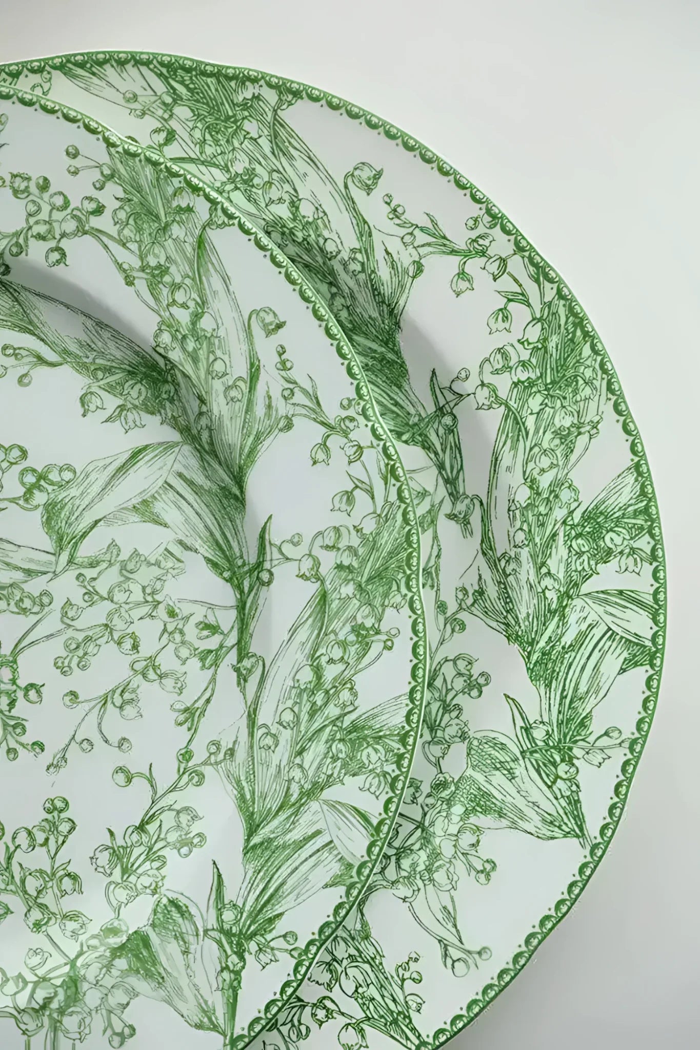 Jade Green Lily of The Valley Decorative Bone China Plate