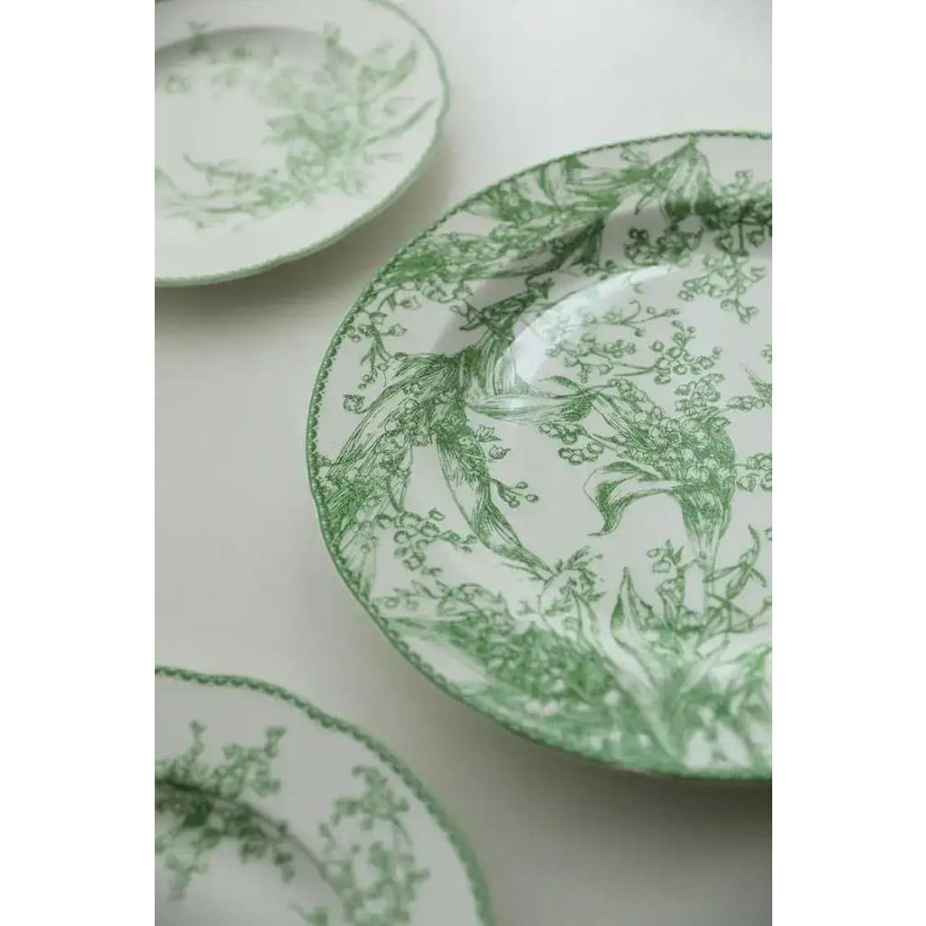 Jade Green Lily of The Valley Decorative Bone China Plate