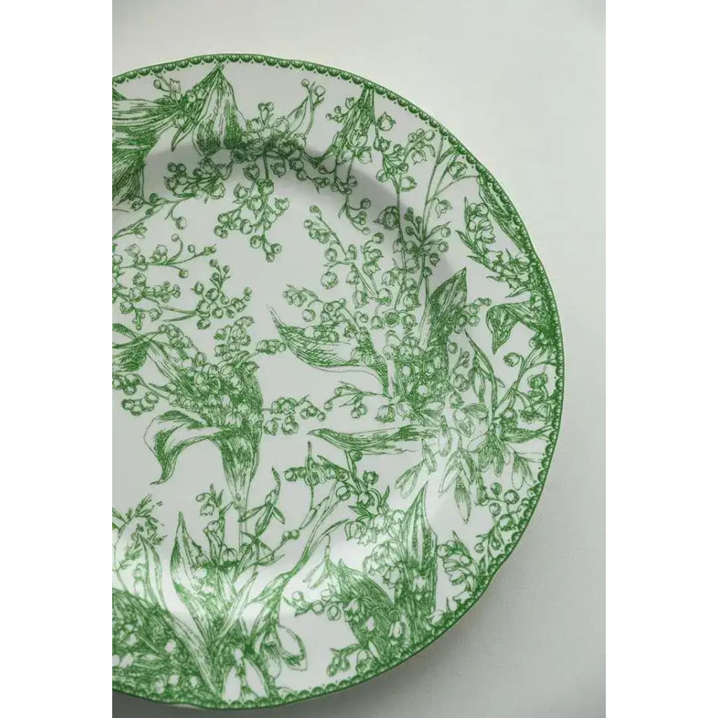 Jade Green Lily of The Valley Decorative Bone China Plate