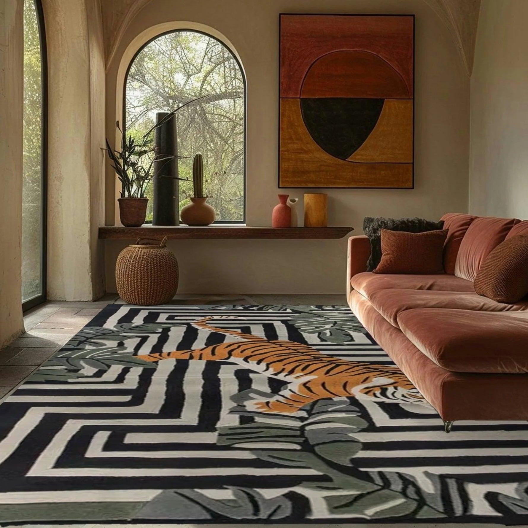 Jade Tiger Threshold Hand Tufted Wool Rug