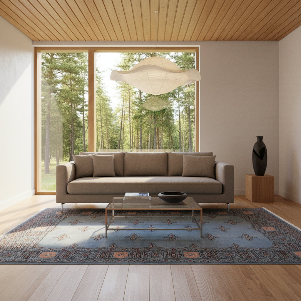 Javarak Blue Hand Knotted Area Rug