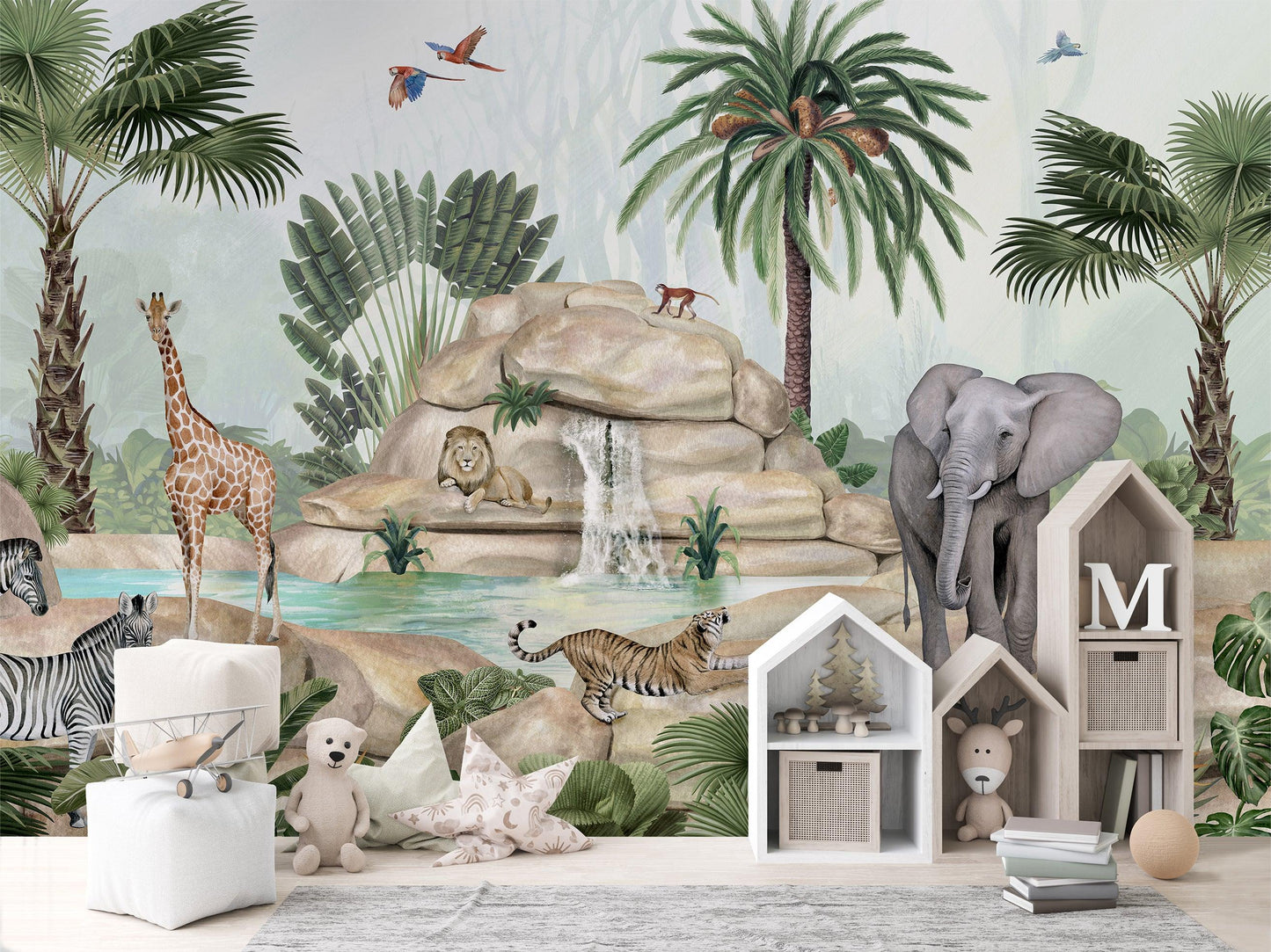 Jolly Jungle Wallpaper Mural - MAIA HOMES