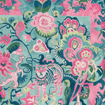 A vibrant Jungle Bloom Hand Tufted Rug featuring an abstract design with a playful tiger and lush floral patterns. This wool square area rug is perfect for adding a splash of color to large living room spaces. The intricate details and vivid colors make it an ideal choice for area rugs for living room settings.