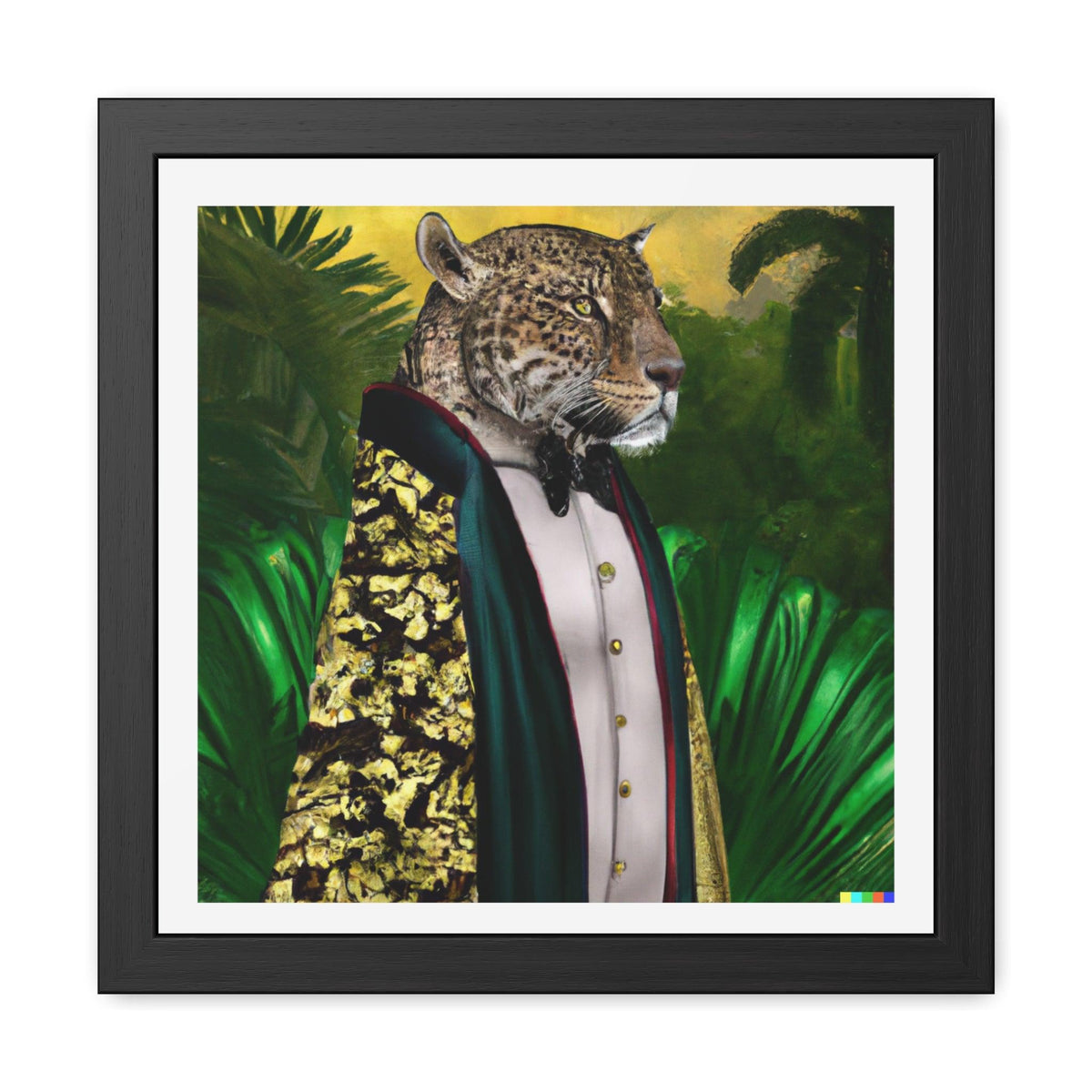 Jungle King Framed Poster Wall Art 16″ x 16″ (Square) Semi Glossy