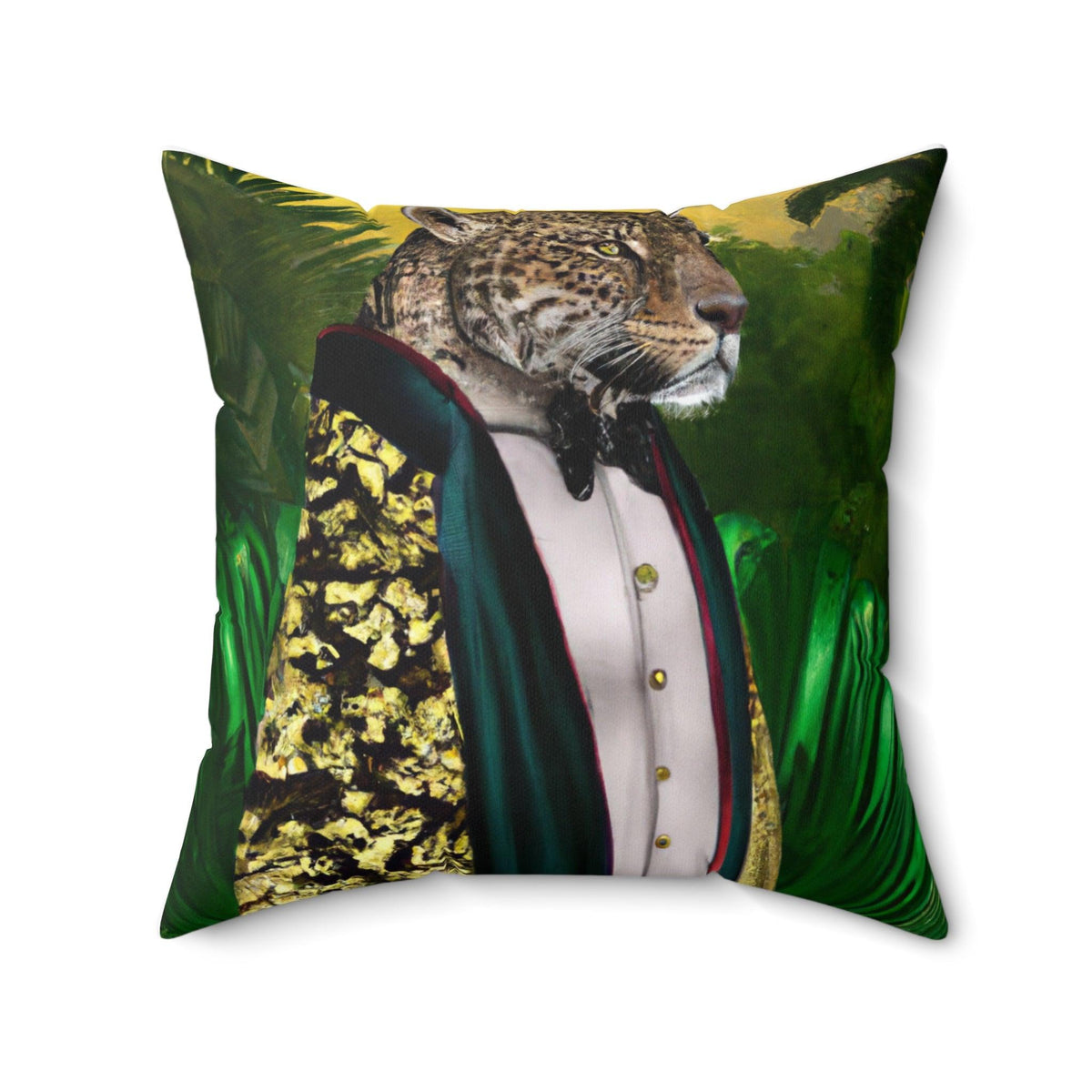 Jungle King Portrait Printed Throw Pillow