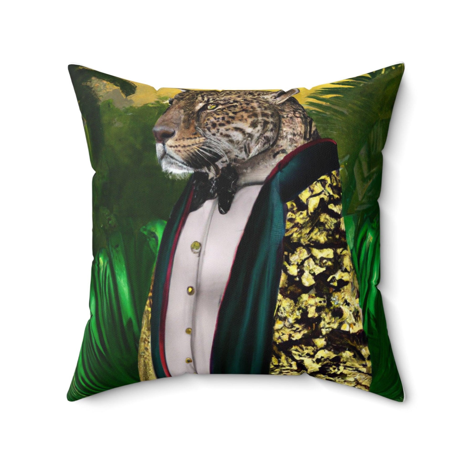 Jungle King Portrait Printed Throw Pillow