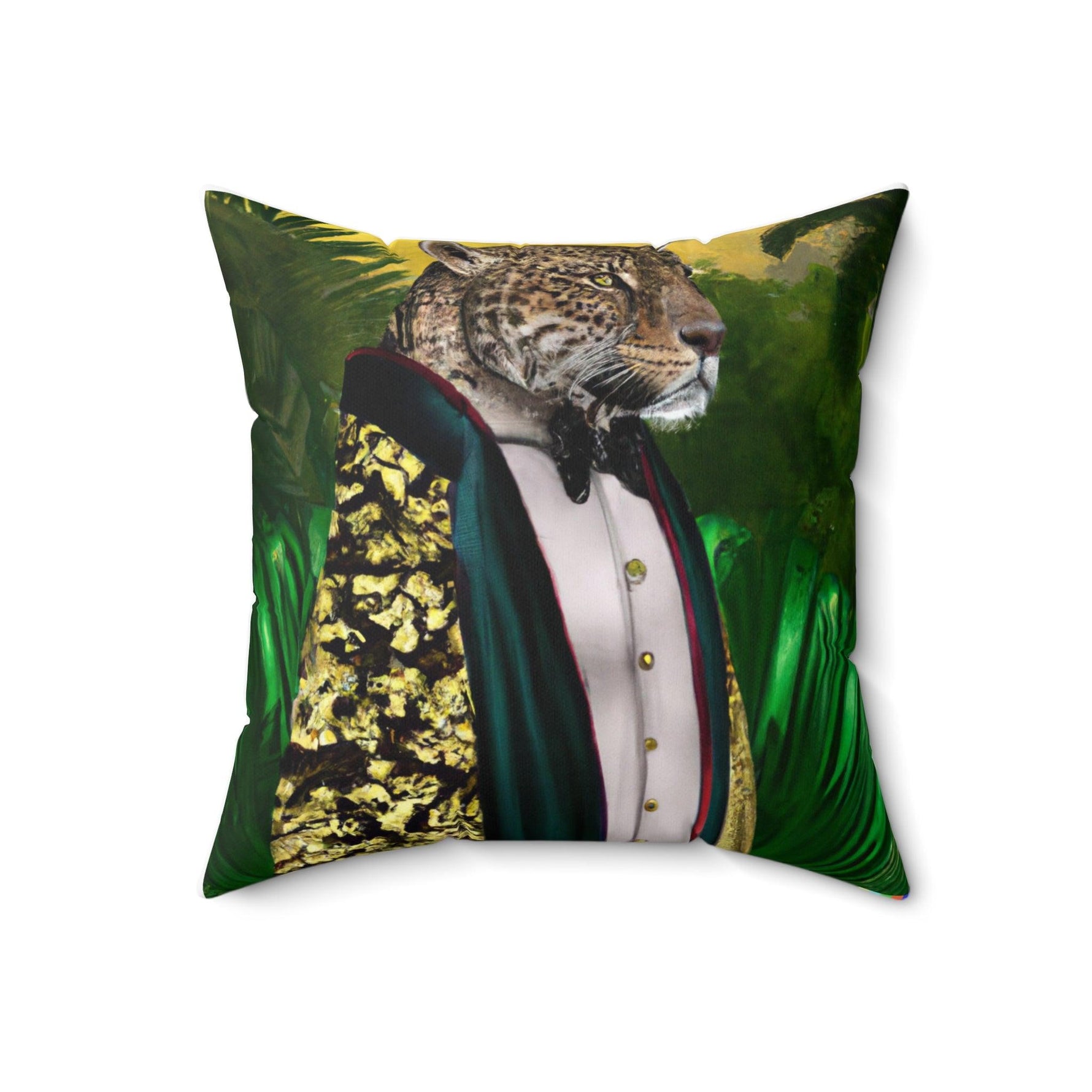 Jungle King Portrait Printed Throw Pillow