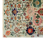 Vibrant area rug with intricate floral patterns, showcasing a mix of colorful blooms and vines on a light background, perfect for enhancing large living room spaces.
