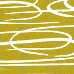 This image showcases a khaki scalloped contemporary art hand-tufted area rug. The abstract design features flowing lines and curves, creating an elegant and modern look perfect for large living rooms. Made from high-quality wool, this rug offers both style and comfort, making it an ideal choice for those seeking luxurious area rugs for living rooms.