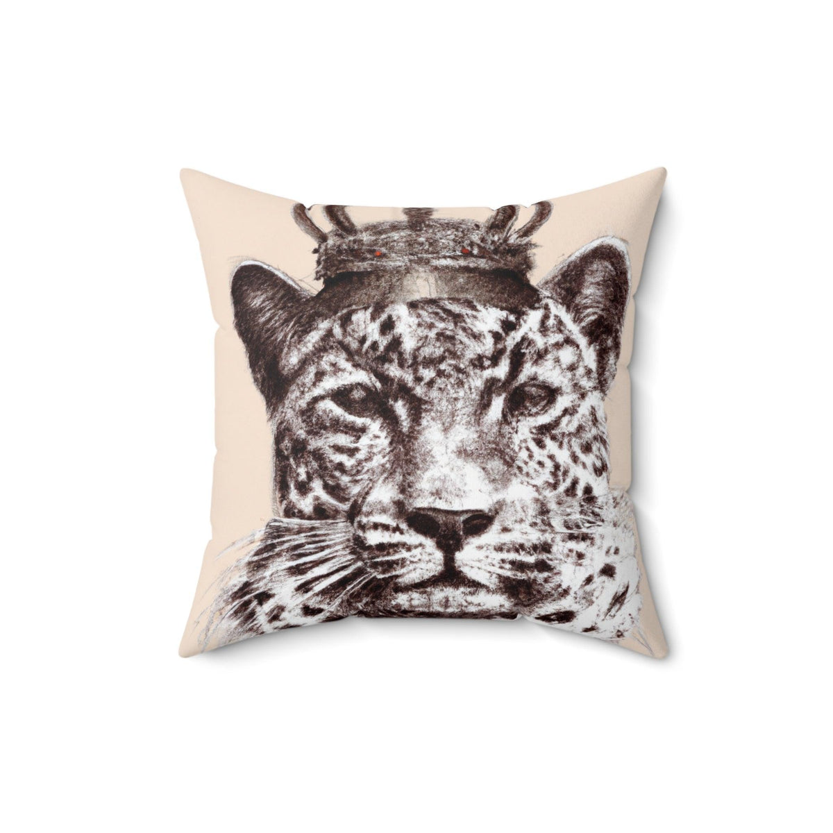 King of Jungle Portrait Printed Throw Pillow