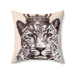 King of Jungle Portrait Printed Throw Pillow