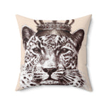 King of Jungle Portrait Printed Throw Pillow