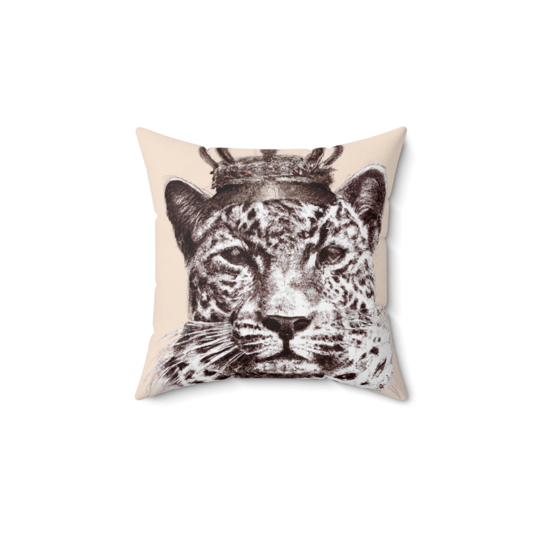 King of Jungle Portrait Printed Throw Pillow