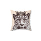 King of Jungle Portrait Printed Throw Pillow - MAIA HOMES